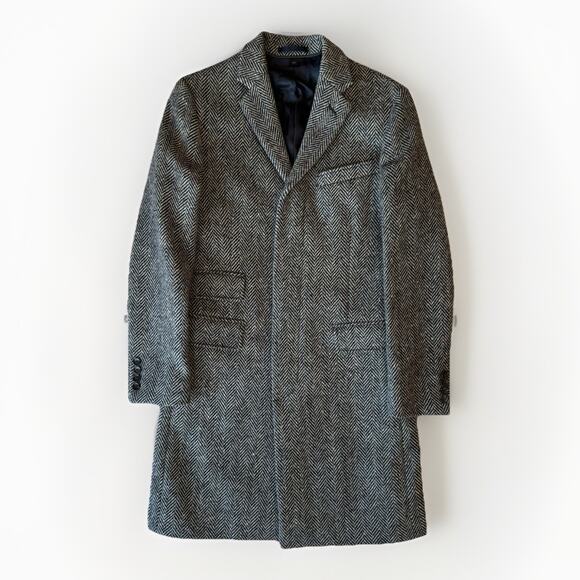 J Crew Ludlow Topcoat 34S Multicolor Herringbone Tweed Magee of Donegal Wool